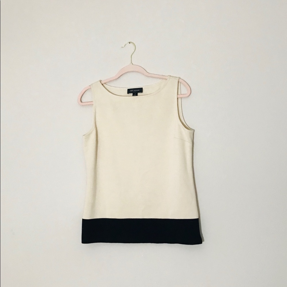 St. John Nude and Black tank top